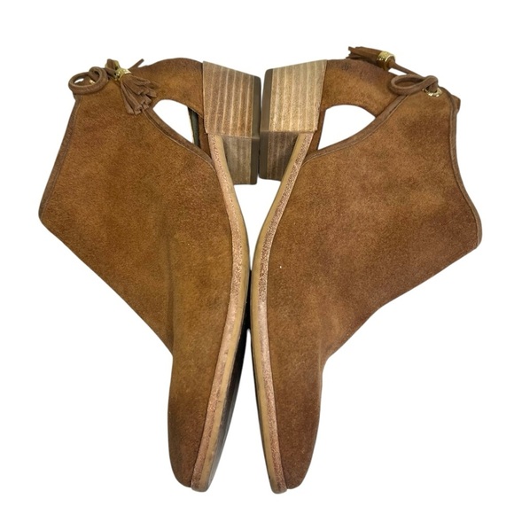 Michael Kors Jennings Chestnut Suede Tassel Cowgirl Booties Size 7 - Picture 8 of 12